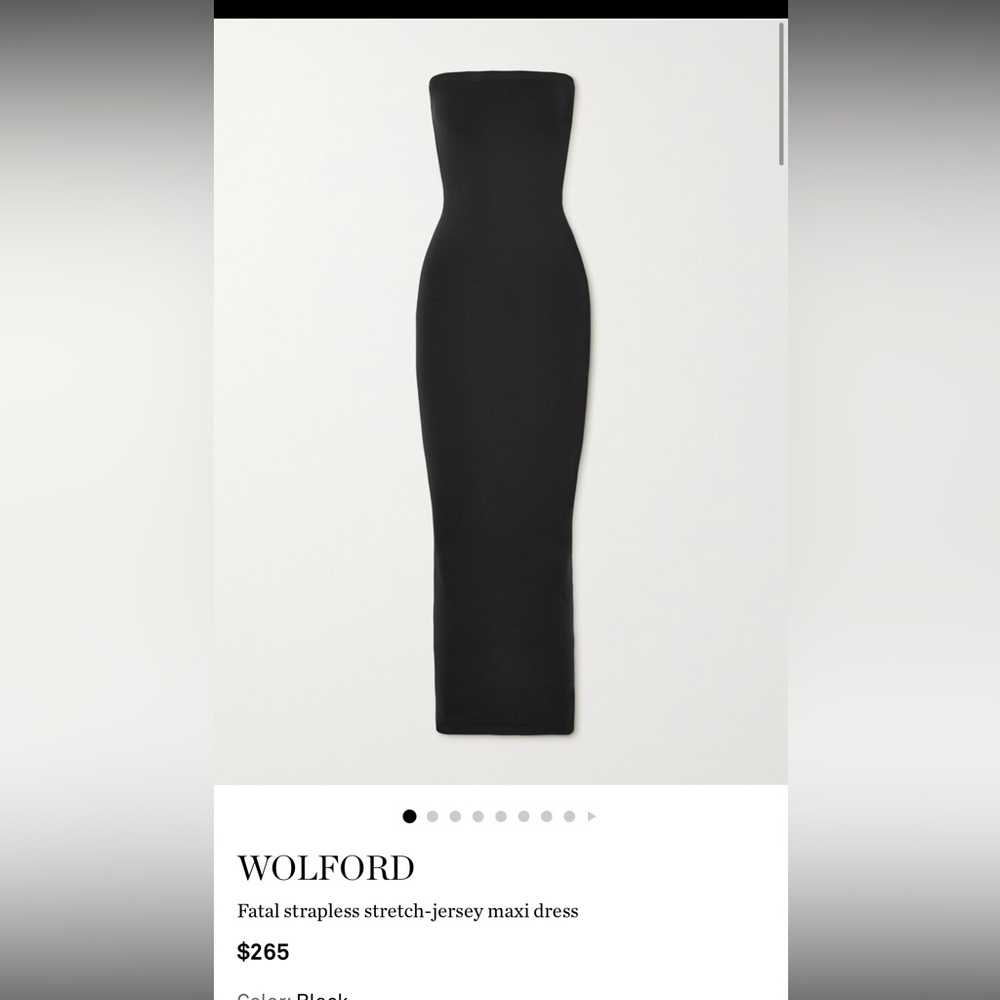 Wolford Fatal Strapless Black Bodycon Maxi Dress